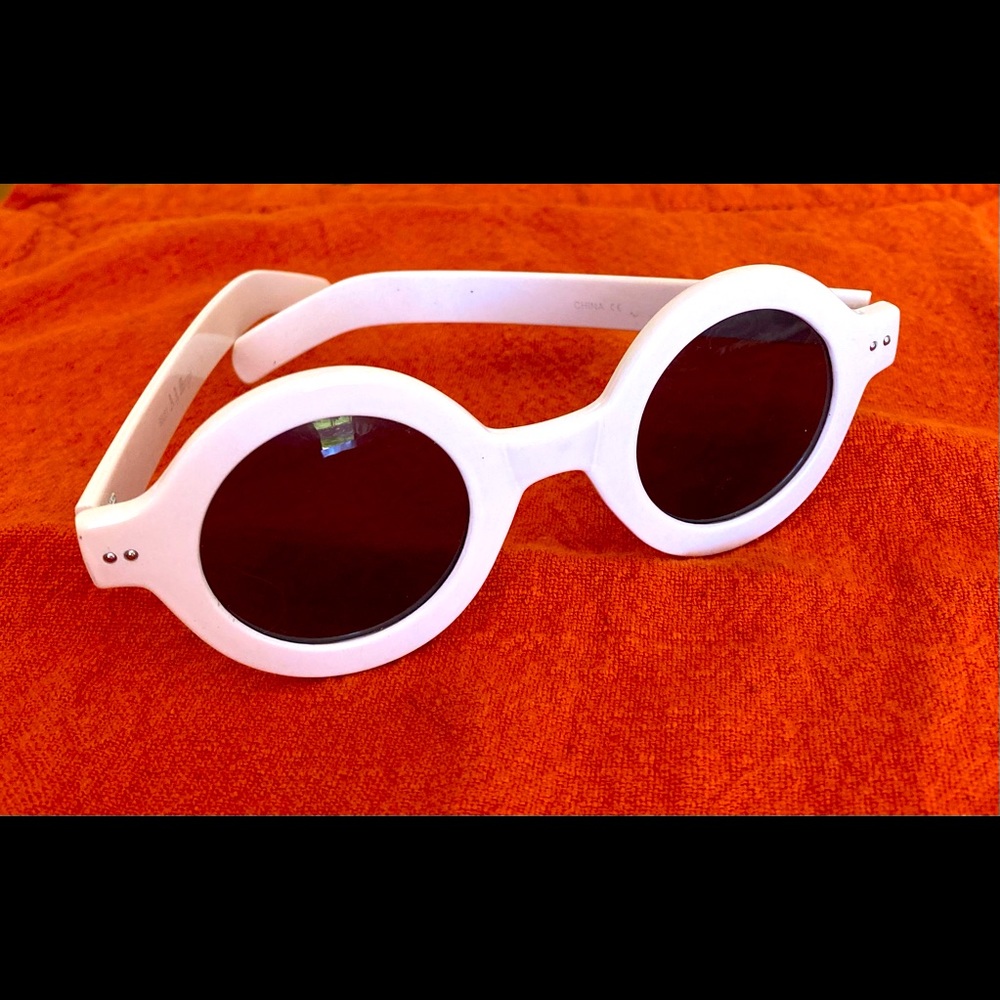 Round white sunglasses